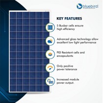 Bluebird 335 Watt 24 Volt Polycrystalline Solar Panels, BIS Certified