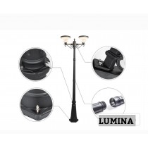 16W TWIN HEAD SOLAR  GARDEN LIGHTS DOUBLE LIGHT WITH POLE