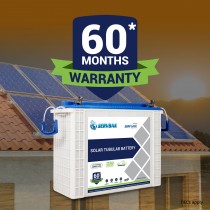 SERVBAK Solar (190Ah/12VDC) Tubular Solar Battery for Home, Office & Shop with 60 Months Warranty (White Container & Black Cover)