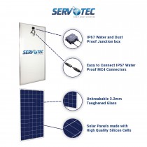 Servotech 345 Watt Poly Panel | Cells 72 Solar Panel A+ Grade Solar Cells | for Office | Home Lighting (1 Unit)