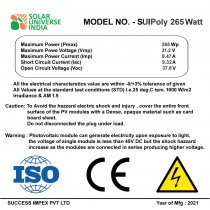 265W Poly Solar Panel 12V - 1 PC Solar Panel