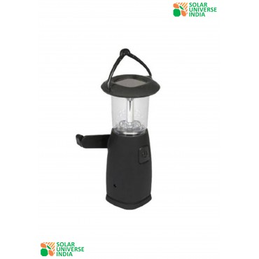 Camping Lantern With Hand Dynamo, 6 LEDs and Dual Lighting (Black, 4-watt)