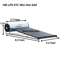100 LPD ETC V-Guard Winhot DAF Solar Water Heater