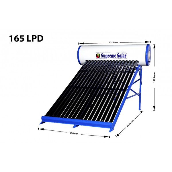 165 LPD ETC Non Pressure GLC Supreme Solar Water Heater with 20 Years Warranty(Heavy Plus)