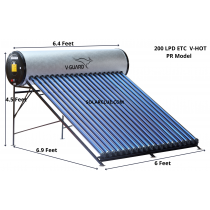 200 LPD ETC V-Guard VHot Pressurized Solar Water Heater