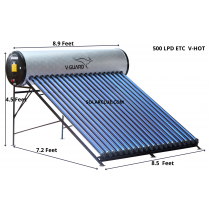 500 LPD ETC V-Guard  Pressurized Solar Water Heater