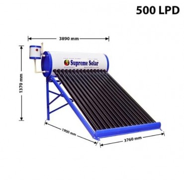 500 LPD ETC Supreme Solar Water Heater with 58 mm, 50nos. tube
