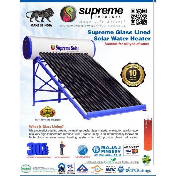 165 LPD ETC Non Pressurized GLC Sleeper Model (Heavy plus) Supreme Solar Water Heater ( 20 years warranty) 165 LPD ETC Non Pressurized GLC Sleeper Model (Heavy plus) Supreme Solar Water Heater ( 20 years warranty)