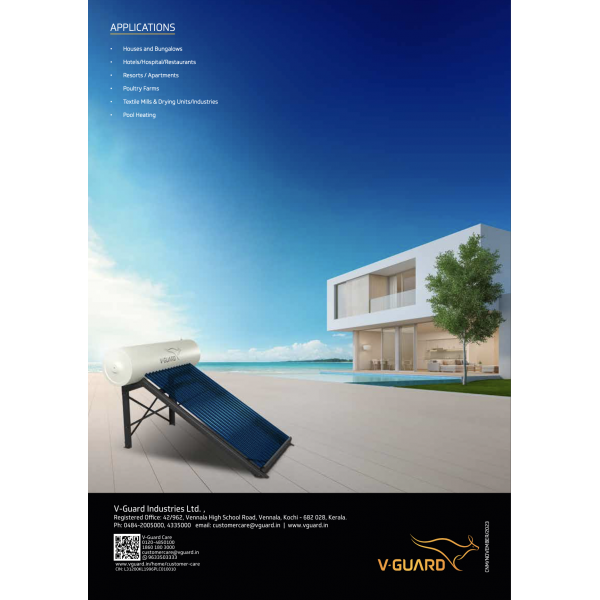 300 LPD ETC V-Guard WinHot Tru-Hot Pro Solar Water Heater (with 10 years warranty) 300 LPD ETC V-Guard WinHot Tru-Hot Pro Solar Water Heater (with 10 years warranty)