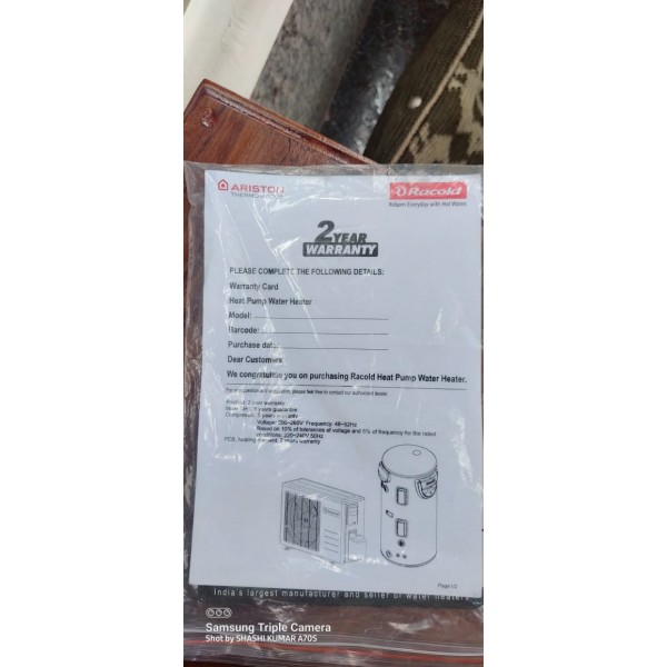 150 L Racold Heat Pump 150 L Racold Heat Pump