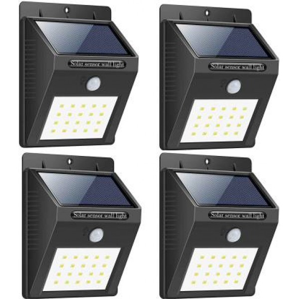 Solar Motion Sensor Security Light for Outdoor (pack of 4) 