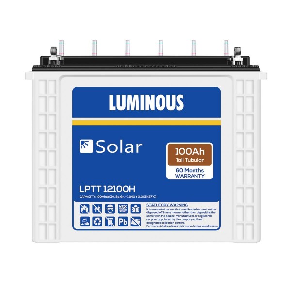 Luminous Solar 100 Ah Tubular Battery 