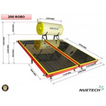 200 LPD  FPC Pressuirised ROBO Nuetech Solar Water Heater