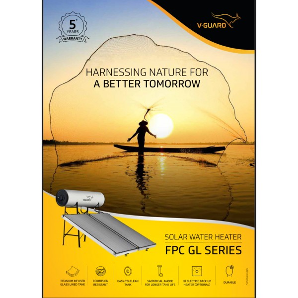 200 LPD FPC GL Pressurized V-Guard Solar Water Heater: 5 years warranty 200 LPD FPC GL Pressurized V-Guard Solar Water Heater: 5 years warranty