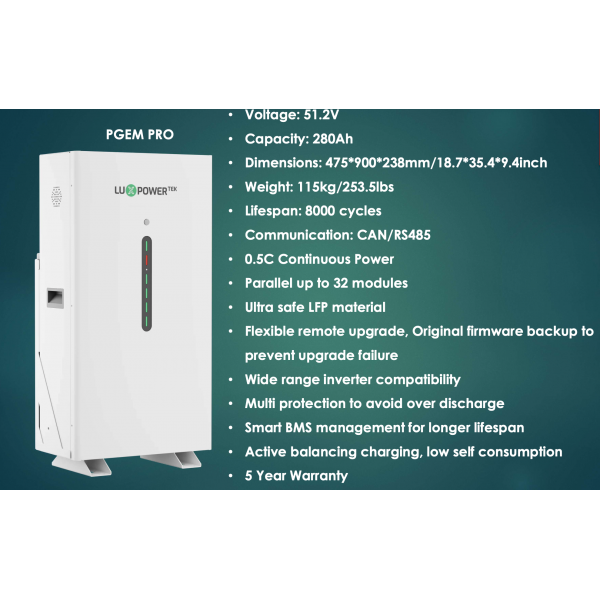 LITHIUM BATTERY 51.2 V 280 ah