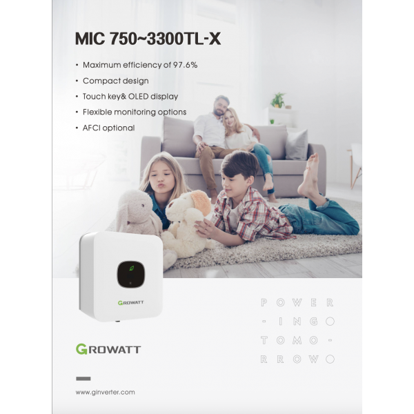 Growatt 2 Kwatt, 1 Phase MIC2000TL-X On-Grid Solar Power Inverter Growatt 2 Kwatt, 1 Phase MIC2000TL-X On-Grid Solar Power Inverter