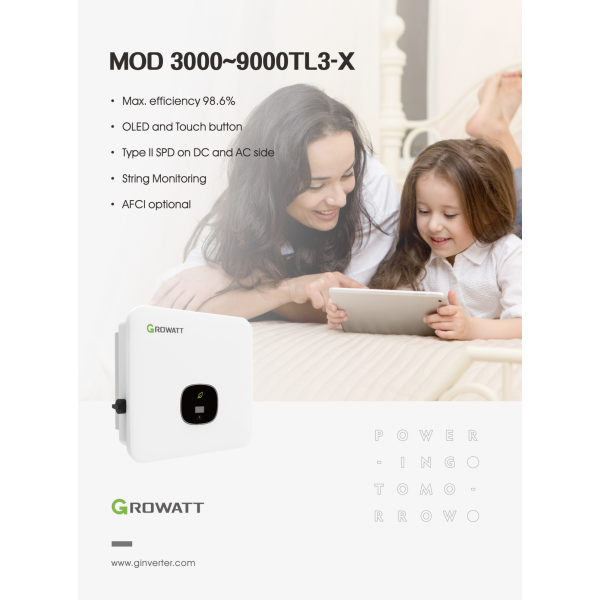 Growatt 6 Kwatt, 3Phase MOD 6000TL3-X On-Grid Solar Power Inverter