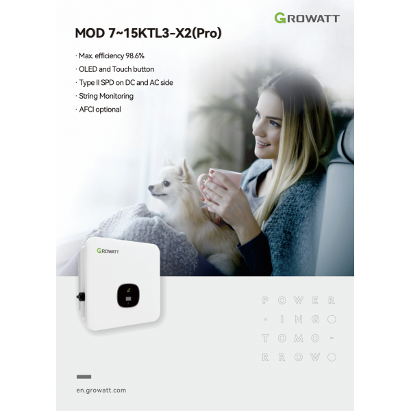 Growatt 10 Kwatt, 3 Phase MOD 10KTL3-X2 (Pro) On-Grid Solar Power Inverter Growatt 10 Kwatt, 3 Phase MOD 10KTL3-X2 (Pro) On-Grid Solar Power Inverter